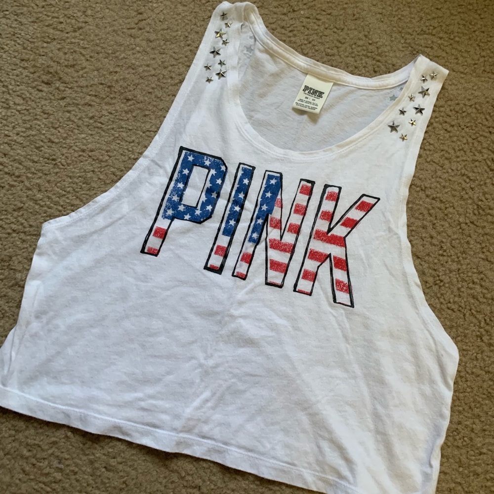PINK cropped muscle tank (XS)